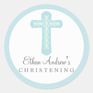 Adesivo Cruz religiosa azul doce da celebração