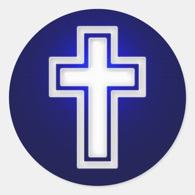 Adesivo Cruz Religiosa Branca | Cristão (Frente)