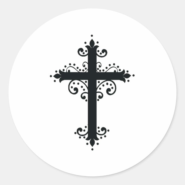 Adesivo Cruz Religiosa com um ornamento (Frente)