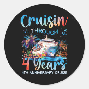Adesivo Cruzeiro de 4º Aniversário Cruisin Through 4 Years