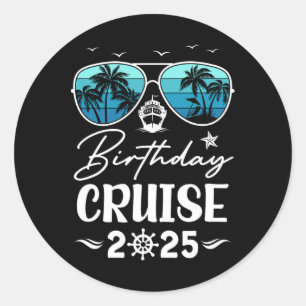 Adesivo Cruzeiro de Aniversário 2025 Festa de Férias Esqua