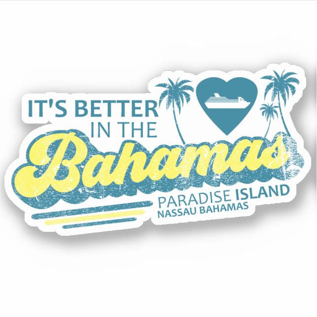 Adesivo Cruzeiro de férias da ilha do paraíso das Bahamas  (Frente)