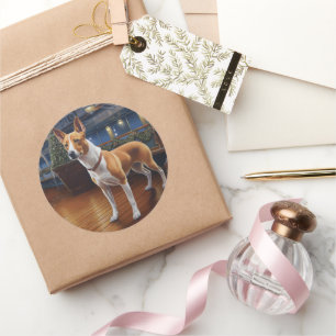 Adesivo Cruzeiro de Natal do Basenji: Delícia de Férias In