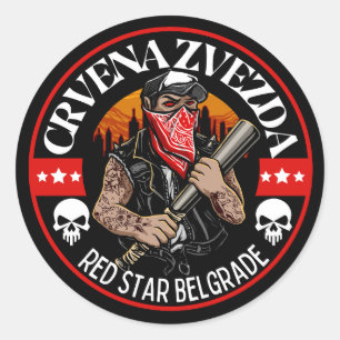 Adesivo Crvena Zvezda Estrela Vermelha Belgrado Torcedor
