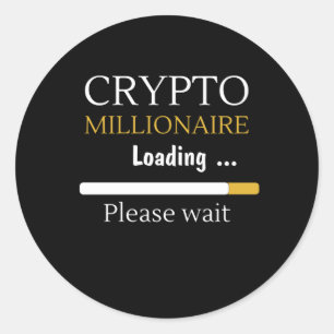 Adesivo Crypto Millionaire Carregando um comércio online 