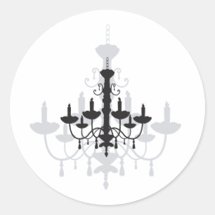 Adesivo Crystal Chandelier Black Gothand Shadow