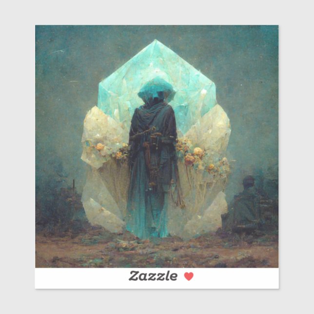 Adesivo Crystal Guardian Alienígena Sci-Fi Fantasy (Folha)