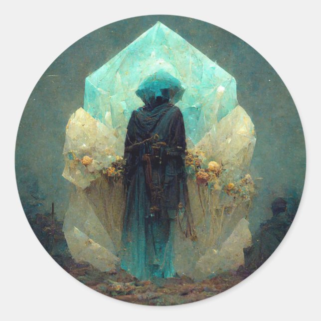 Adesivo Crystal Guardian Alienígena Sci-Fi Fantasy (Frente)