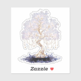 Adesivo Crystal vinyl sticker of a golden galaxy tree