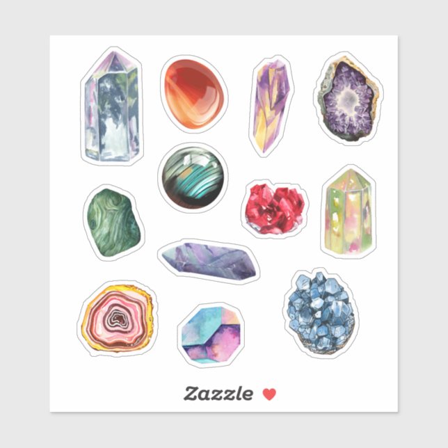 Adesivo Crystals Healing Stones Sticker Set (Folha)