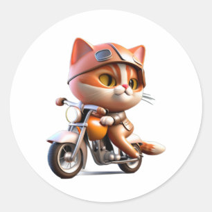 Adesivo CTE-CAT dirigindo motocicleta T-Shirt Clássico