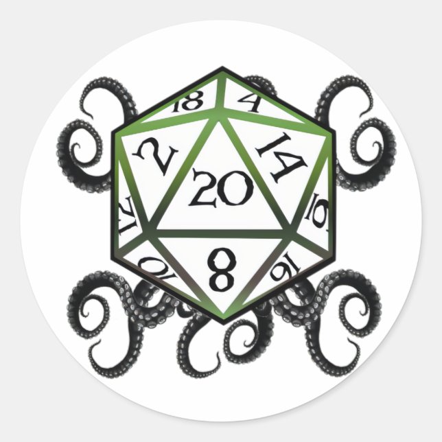 Adesivo Cthulhu D20 (Frente)