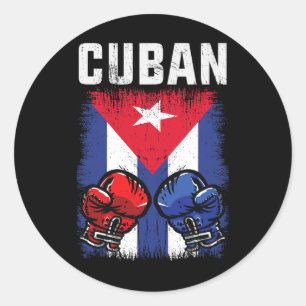 Adesivo Cuba Boxando Camisa Com Luvas E Bandeira Cubana Cu