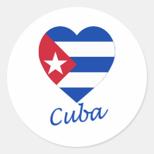 Adesivo Cuba Flag Heart