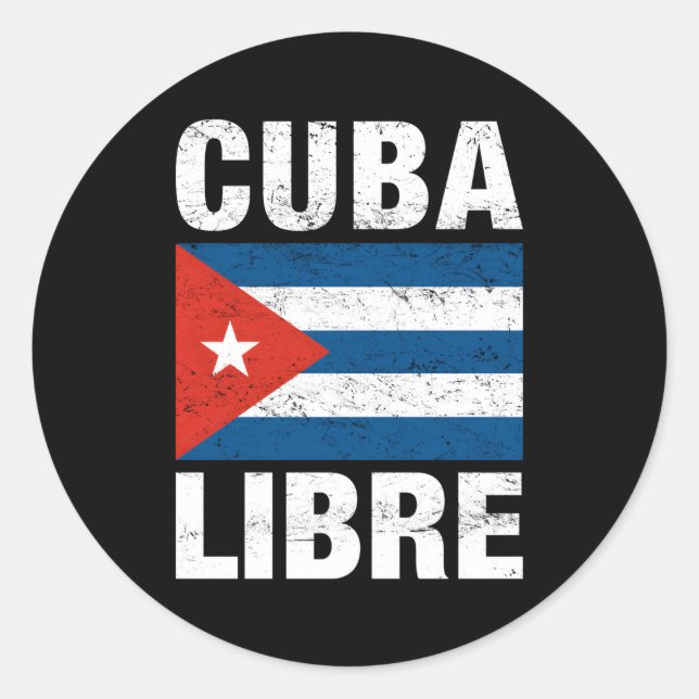 Adesivo Cuba Libre Liberta Bandeira Cubana (Frente)