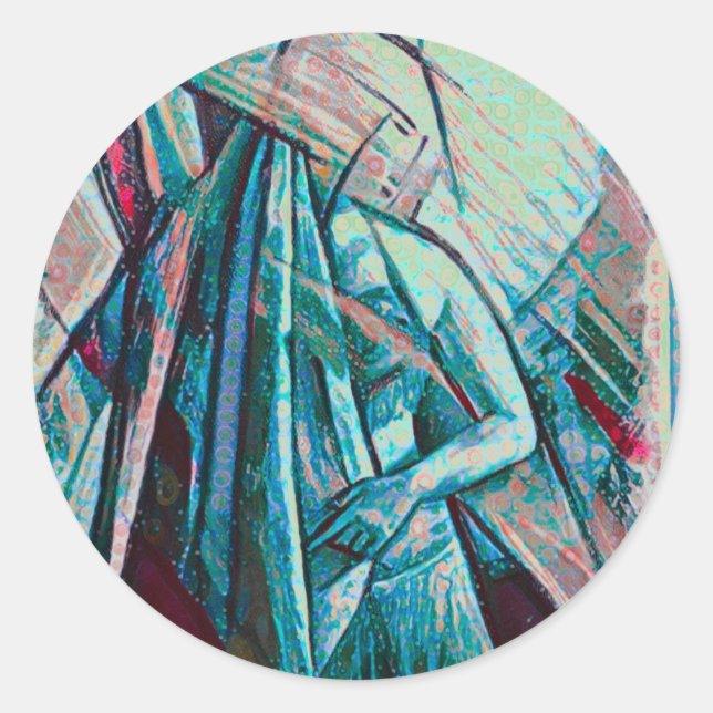 Adesivo Cubist Art Deco Belly Dancer (Frente)
