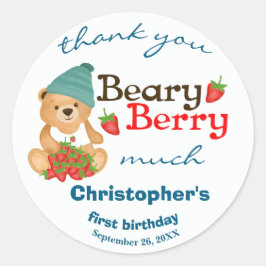 Adesivo Cubo Cubo Morango Beary Berry Primeiro Aniversário