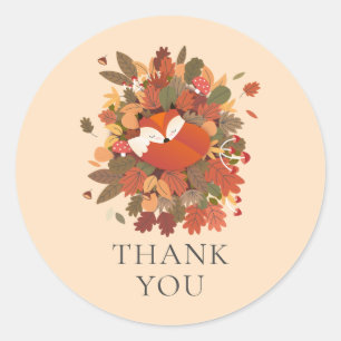 Adesivo Cubo da Raposa da Floresta Obrigado