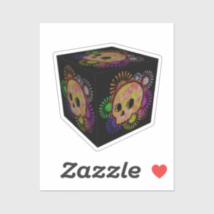 Adesivo Cubo de Aquarela Floral Colorida