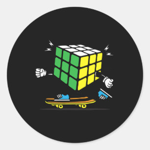 Adesivo Cubo de Ciências Puzzle Skateboard Kawaii Skater D