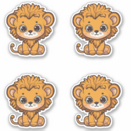Adesivo Cubo de leão de bebê bonito - pequeno Leo