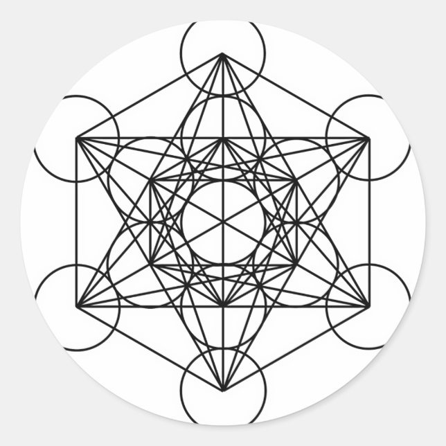Adesivo Cubo de Metatron (Branco) (Frente)