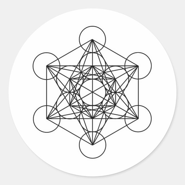 Adesivo Cubo de Metatron (Branco) (Frente)