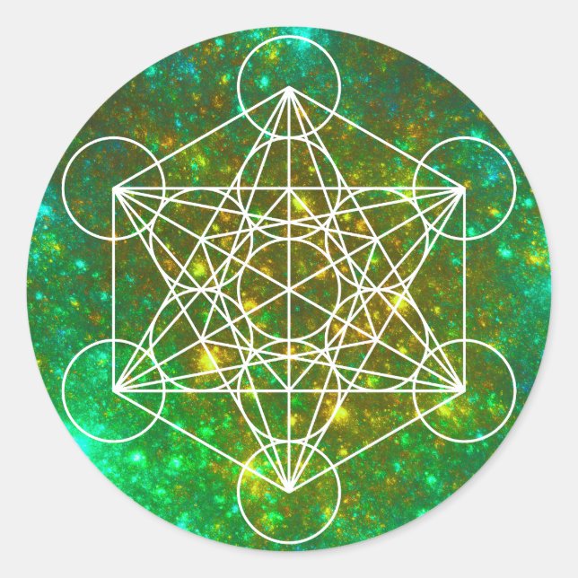 Adesivo Cubo de Metatron, Geometria Sagrada, Símbolo Espir (Frente)