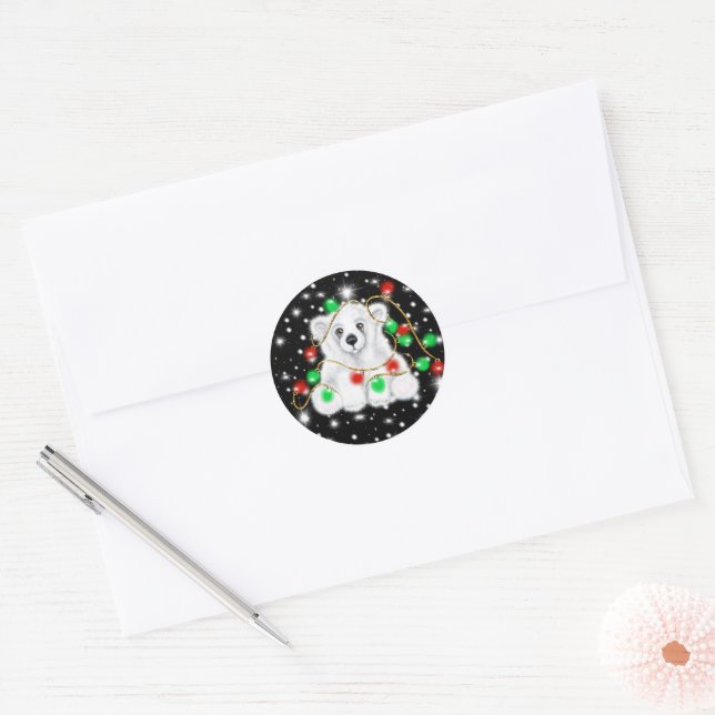 Adesivo Cubo de urso polar, Papai noel (Envelope)