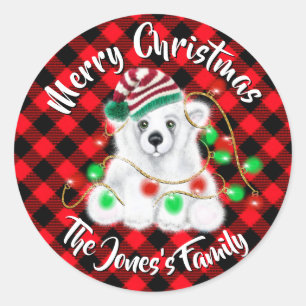 Adesivo Cubo de urso polar, Papai noel