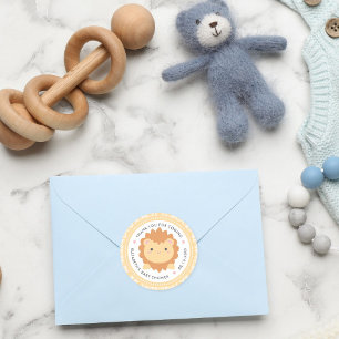 Adesivo Cubo Lion Cubo Cubo Sexo Favor do Chá de fraldas 