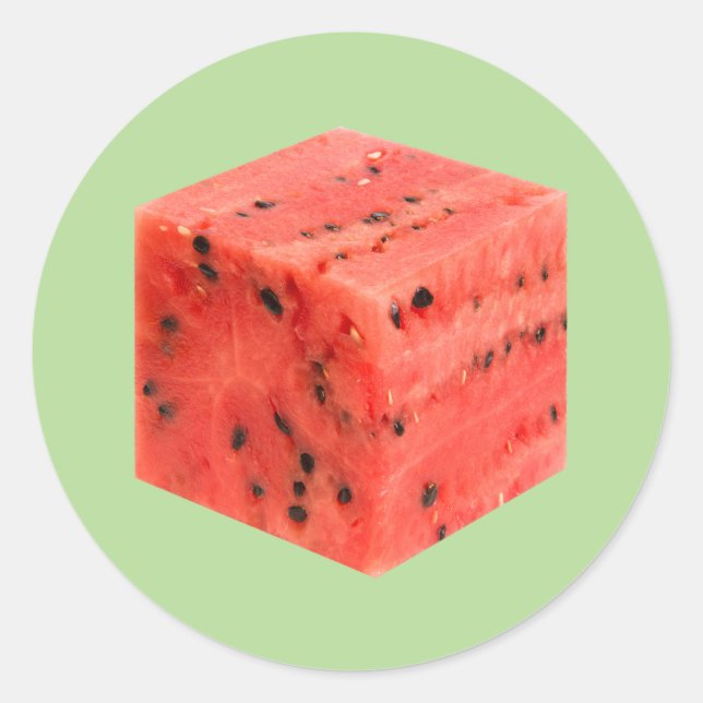 Adesivo Cubo original de Comida de Melancia Vermelha doce  (Frente)