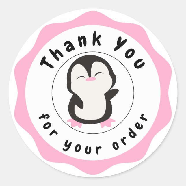 Adesivo Cubo rosa e preto Obrigado Vinheta Círculo (Frente)