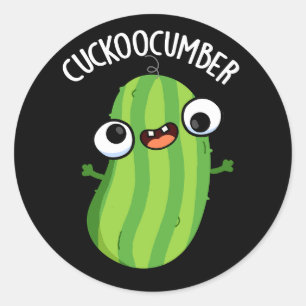 Adesivo Cuckoocumber Funny Veggie Cucumber Pun Dark BG