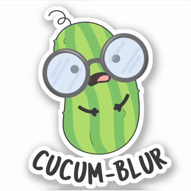 Adesivo Cucum blur Funny Veggie Cucumber Pun (Frente)