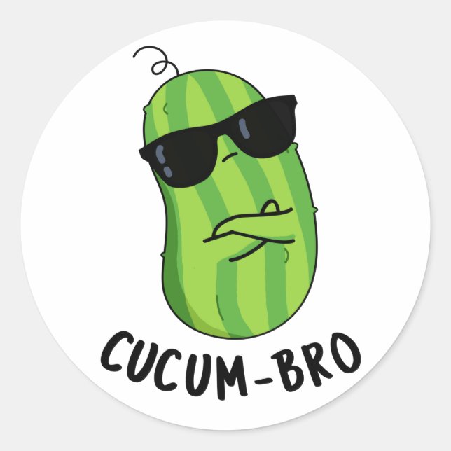 Adesivo Cucum bro Funny Veggie Cucumber Pun (Frente)