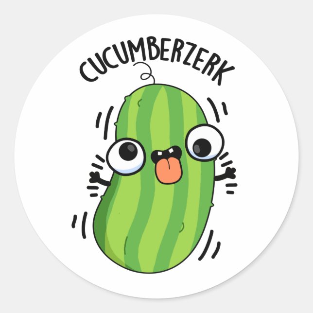 Adesivo Cucumberzerk Funny Berzerk Cucumber Pun (Frente)