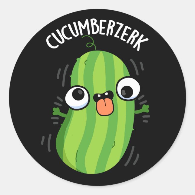 Adesivo Cucumberzerk Funny Berzerk Pepino Pun Dark BG (Frente)