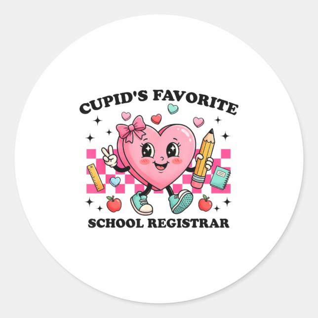 Adesivo Cud’s Favorite School Registrar Valentines Funny C (Frente)