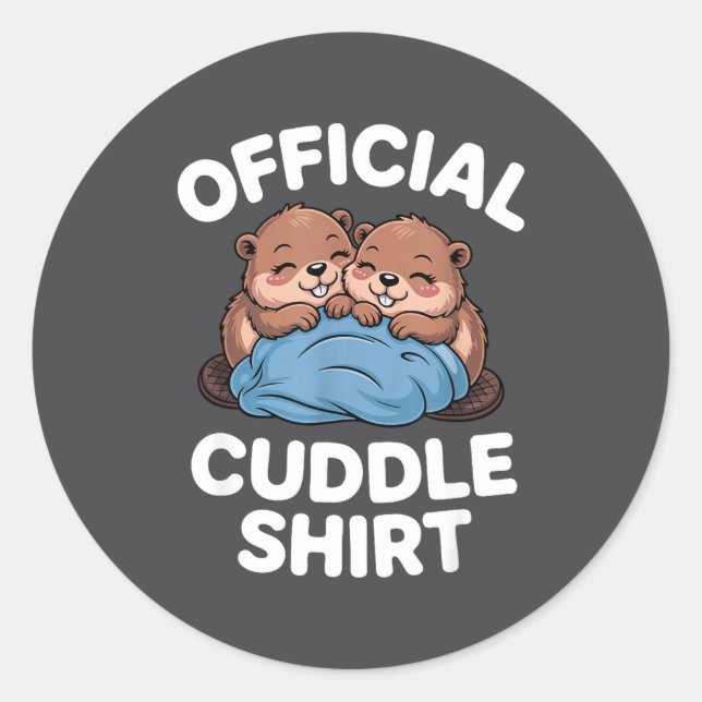 Adesivo Cuddle Shirt Cute Beavers Snuggling  (Frente)