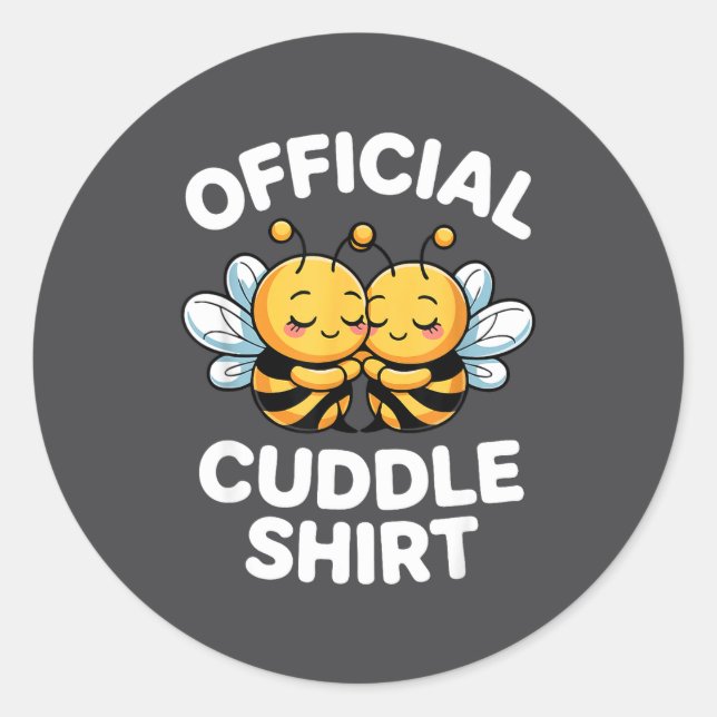 Adesivo Cuddle Shirt Cute Bees Funny Cozy Couple  (Frente)