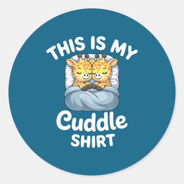 Adesivo Cuddle Shirt Cute Giraffes Funny Cozy  (Frente)