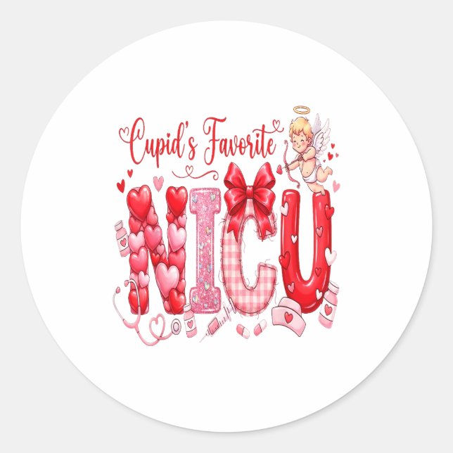 Adesivo Cuds Favorite Nurse Nicu Valentines Day Shirt Nurs (Frente)