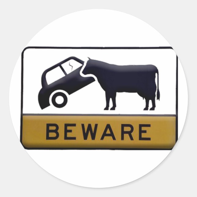 Adesivo Cuidado - Carro de Vaca (Frente)