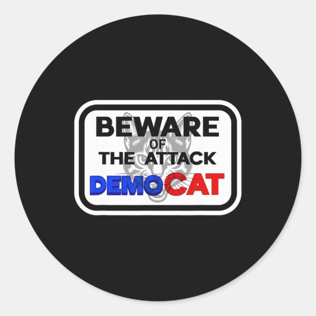 Adesivo Cuidado Com O Ataque Às Mulheres Democratas-Democr (Frente)