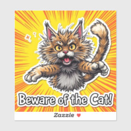 Adesivo Cuidado com o gato