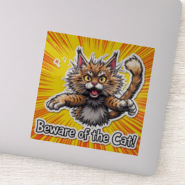Adesivo Cuidado com o gato