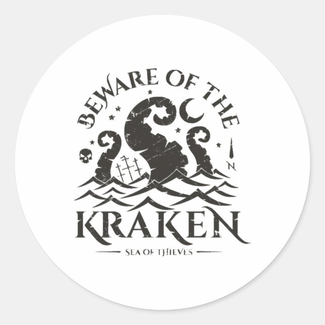 Adesivo Cuidado com o Kraken (Frente)