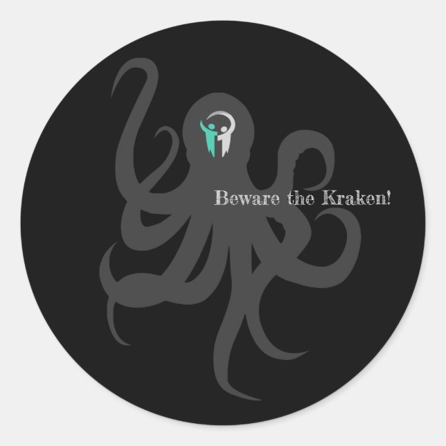Adesivo Cuidado com o Kraken Sticker (Frente)