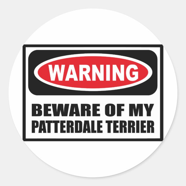Adesivo CUIDADO COM O MEU PATTERDALE TERRIER Sticker (Frente)